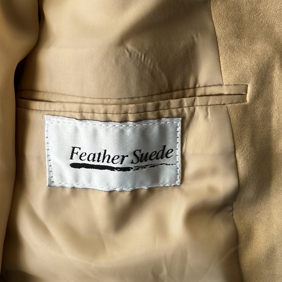 Vintage 80s 90s Feather Suede Neutral Tan Jacket - Picture 8 of 8